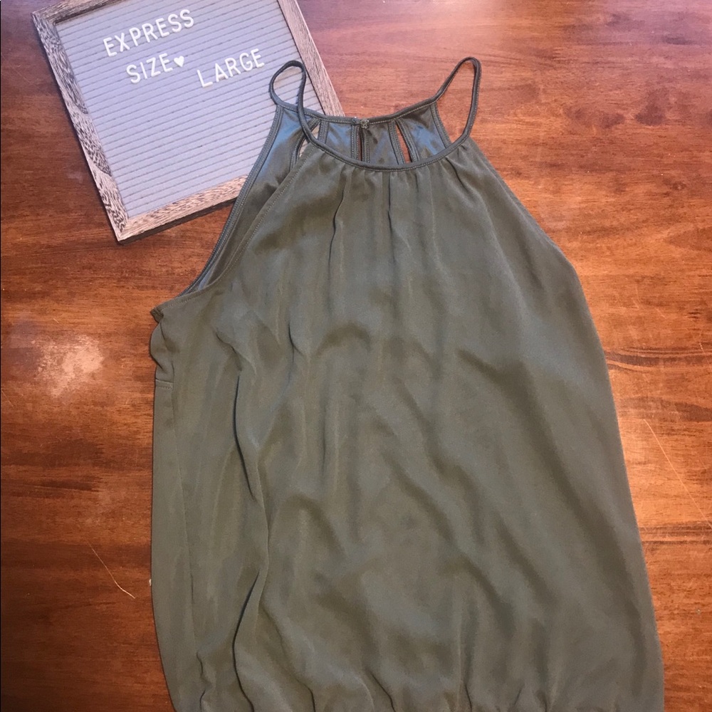 Express Large Green tank with slit back